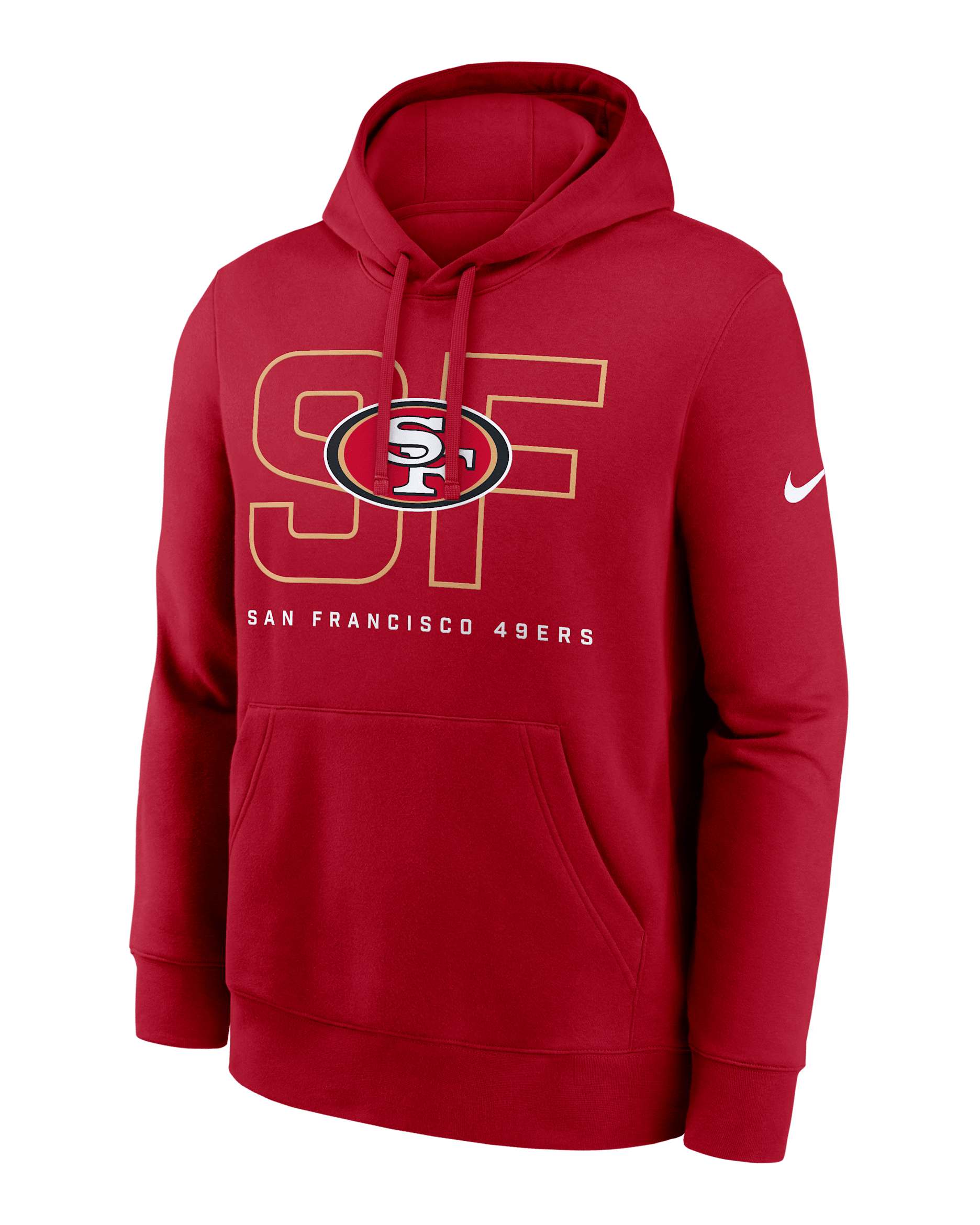ナイキ フーディ 49ers フード付き ウェア 赤 ロゴ カジュアル L San Francisco 49ers Busted Play Club Men's Nike NFL Pullover